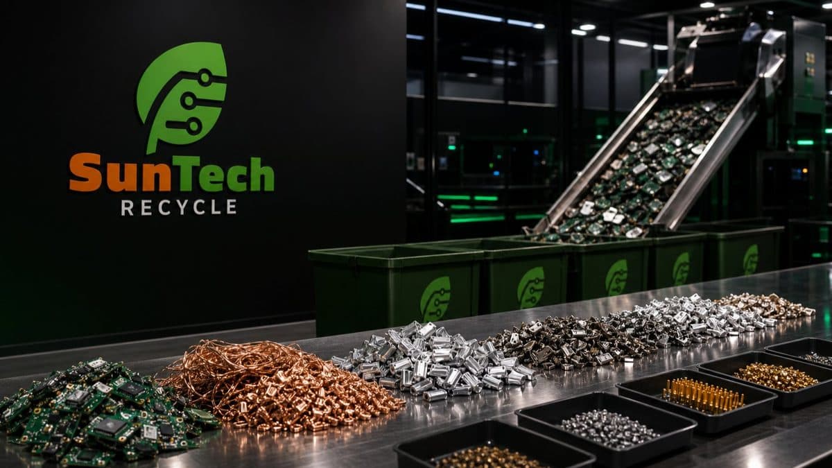 Copper, aluminium, stainless steel and precious metal recovery from electronic waste